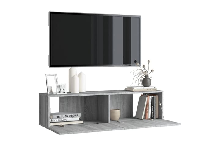 TV-seinäkaappi harmaa Sonoma 120x30x30 cm tekninen puu - Harmaa - Tv taso & Mediataso