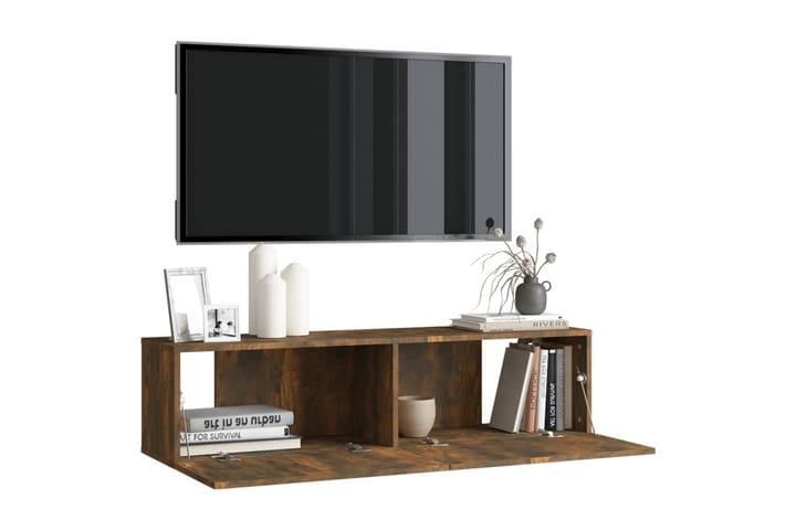 TV-seinäkaappi savutammi 120x30x30 cm tekninen puu - Ruskea - Tv taso & Mediataso