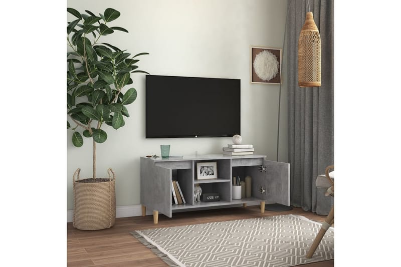 TV-taso 103,5x30x50 cm Puujalat - Betoninharmaa - Huonekalut - TV- & Mediakalusteet - Tv taso & Mediataso