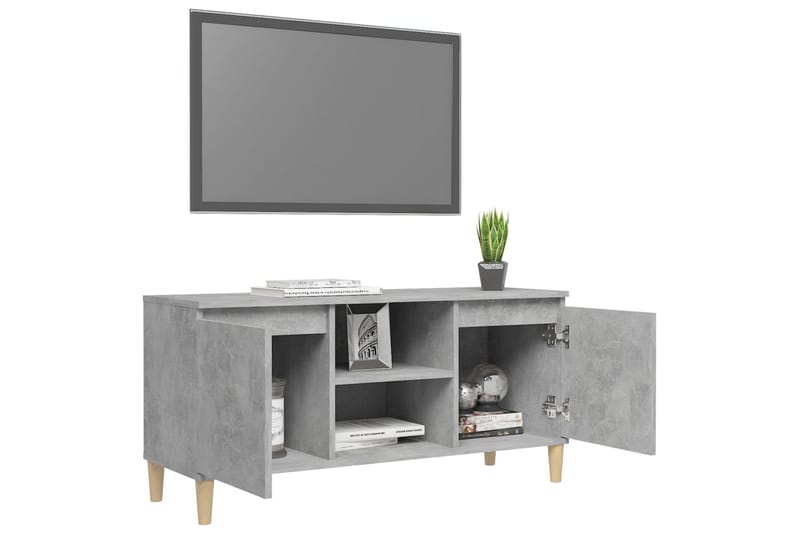 TV-taso 103,5x30x50 cm Puujalat - Betoninharmaa - Huonekalut - TV- & Mediakalusteet - Tv taso & Mediataso