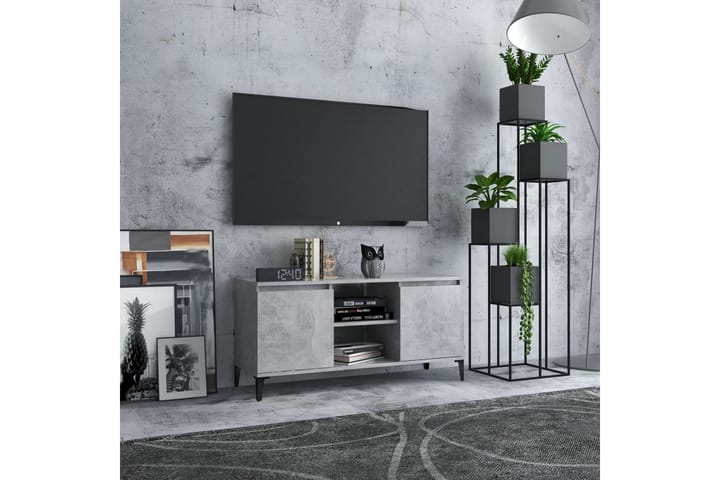 TV-taso 103,5x35x50 cm Metallijalat - Betoninharmaa - Tv taso & Mediataso