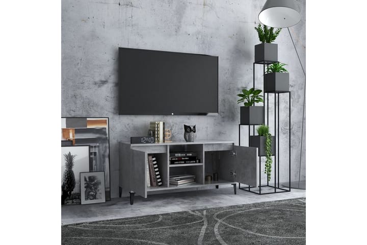 TV-taso 103,5x35x50 cm Metallijalat - Betoninharmaa - Tv taso & Mediataso