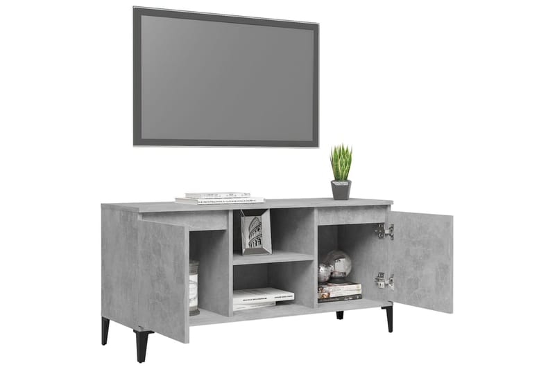 TV-taso 103,5x35x50 cm Metallijalat - Betoninharmaa - Huonekalut - TV- & Mediakalusteet - Tv taso & Mediataso