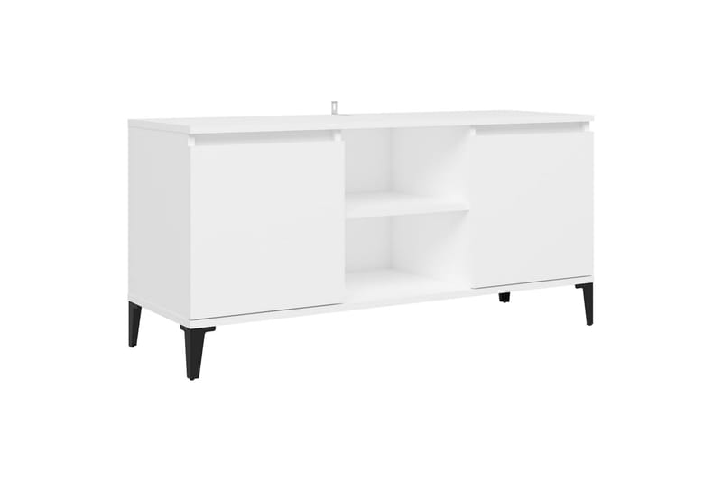 TV-taso 103,5x35x50 cm Metallijalat - Valkoinen - Huonekalut - TV- & Mediakalusteet - Tv taso & Mediataso