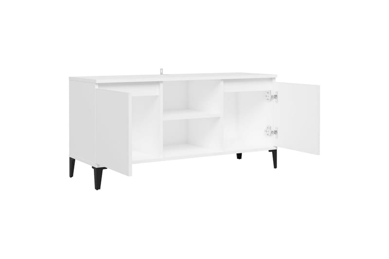 TV-taso 103,5x35x50 cm Metallijalat - Valkoinen - Huonekalut - TV- & Mediakalusteet - Tv taso & Mediataso