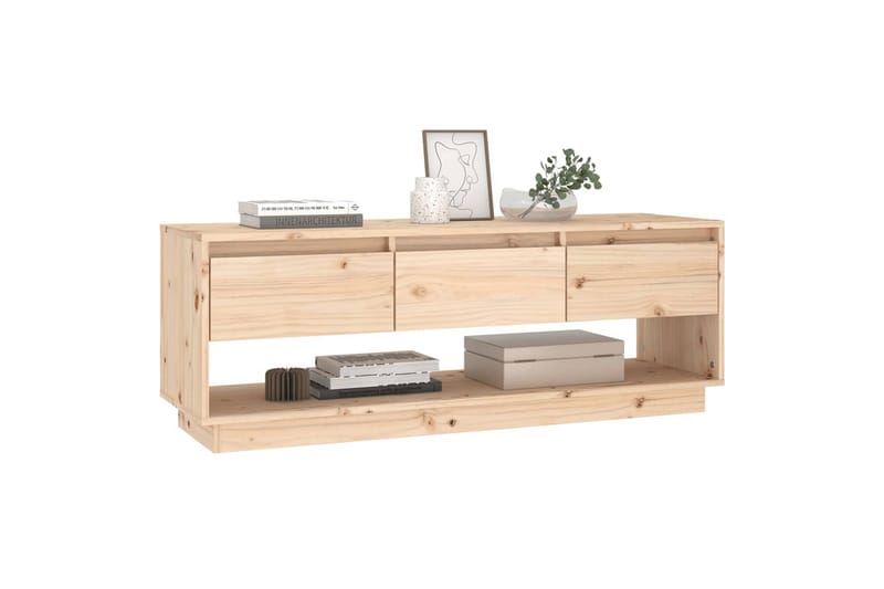 TV-taso 110,5x34x40 cm täysi mänty - Ruskea - Huonekalut - TV- & Mediakalusteet - Tv taso & Mediataso