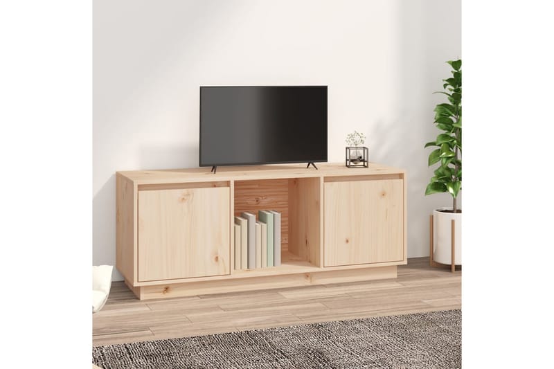 TV-taso 110,5x35x44 cm täysi mänty - Ruskea - Huonekalut - TV- & Mediakalusteet - Tv taso & Mediataso