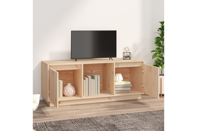 TV-taso 110,5x35x44 cm täysi mänty - Ruskea - Huonekalut - TV- & Mediakalusteet - Tv taso & Mediataso