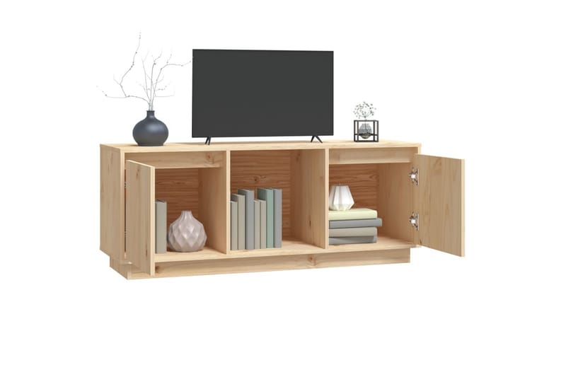 TV-taso 110,5x35x44 cm täysi mänty - Ruskea - Huonekalut - TV- & Mediakalusteet - Tv taso & Mediataso