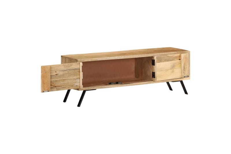 TV-taso 110x30x40 cm täysi mangopuu - Harmaa - Huonekalut - TV- & Mediakalusteet - Tv taso & Mediataso