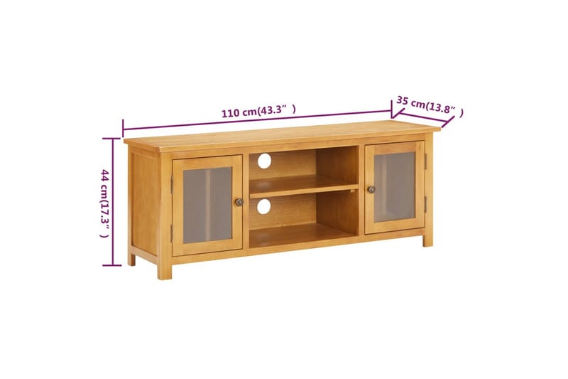 TV-taso 110x35x44 cm täystammi - Ruskea - Tv taso & Mediataso