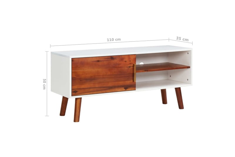 TV-taso 110x35x50 cm täysi akaasiapuu ja MDF - Huonekalut - TV- & Mediakalusteet - Tv taso & Mediataso