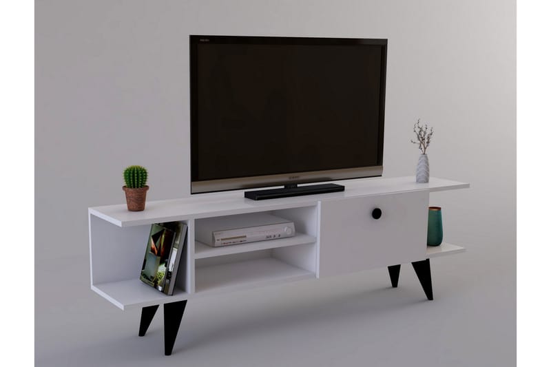 TV-taso 120 cm - Valkoinen/musta - Huonekalut - TV- & Mediakalusteet - Tv taso & Mediataso