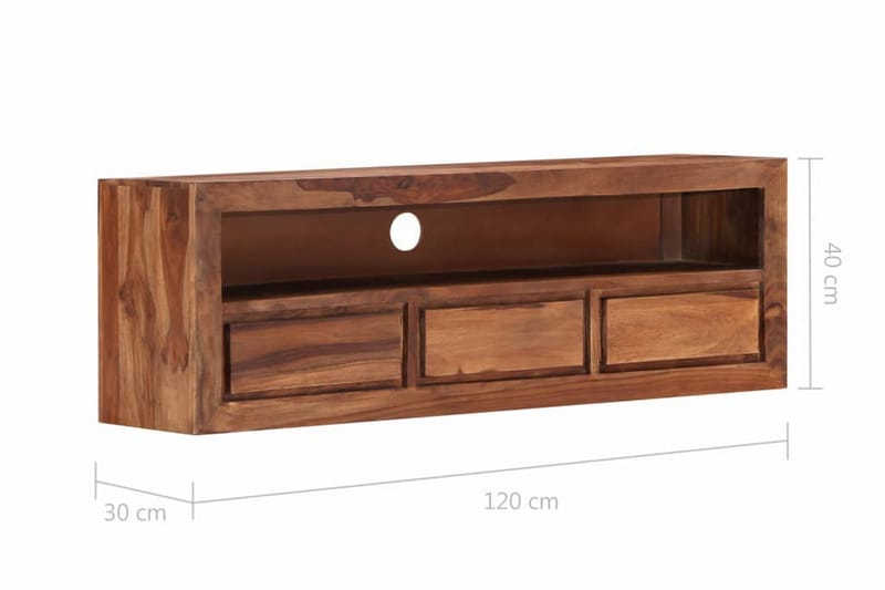 TV-taso 120x30x40 cm kiinteä seesampuu - Ruskea - Huonekalut - TV- & Mediakalusteet - Tv taso & Mediataso