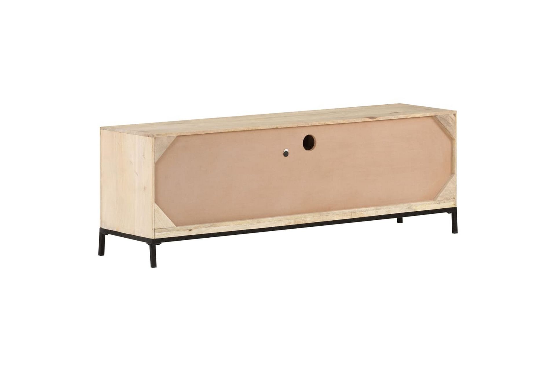 TV-taso 120x30x40 cm täysi mangopuu ja luonnollinen ruoko - Huonekalut - TV- & Mediakalusteet - Tv taso & Mediataso