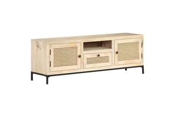 TV-taso 120x30x40 cm täysi mangopuu ja luonnollinen ruoko - Huonekalut - TV- & Mediakalusteet - Tv taso & Mediataso