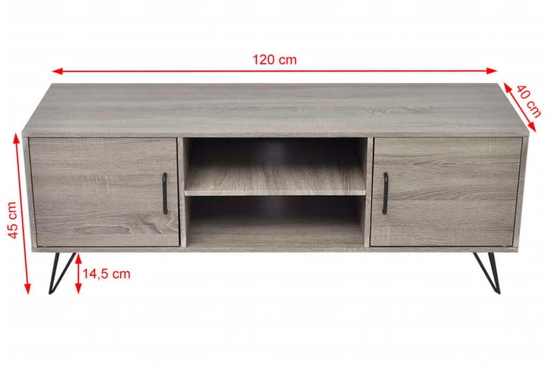 TV-taso 120x40x45 cm Harmaa - Harmaa - Huonekalut - TV- & Mediakalusteet - Tv taso & Mediataso