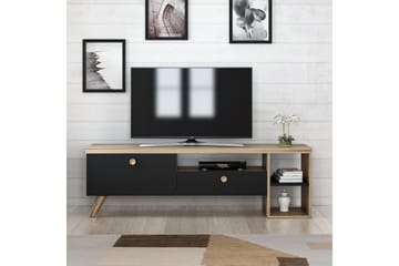 TV-taso 150 cm 2 kaappia - Musta/Luonnonväri - Huonekalut - TV- & Mediakalusteet - Tv taso & Mediataso