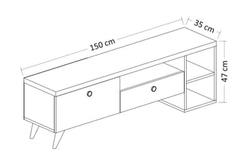 TV-taso 150 cm 2 kaappia - Musta/Luonnonväri - Huonekalut - TV- & Mediakalusteet - Tv taso & Mediataso