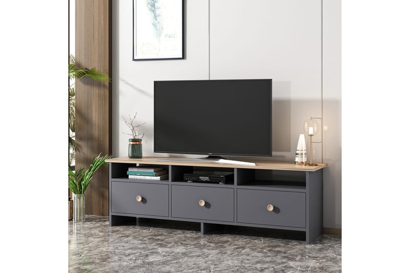 TV-taso 150 cm Antrasiitti/Tammi - Huonekalut - TV- & Mediakalusteet - Tv taso & Mediataso