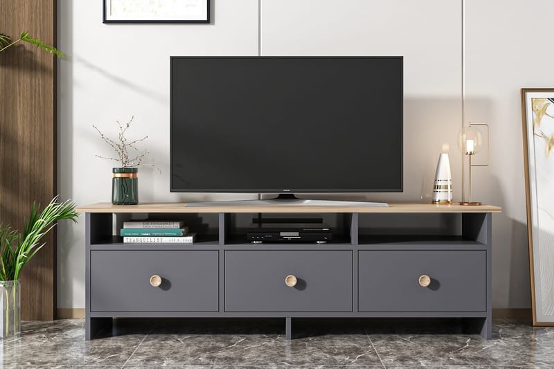 TV-taso 150 cm Antrasiitti/Tammi - Huonekalut - TV- & Mediakalusteet - Tv taso & Mediataso