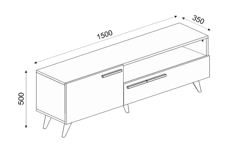 TV-taso 150 cm - Luonnonväri/Antrasiitti - Huonekalut - TV- & Mediakalusteet - Tv taso & Mediataso