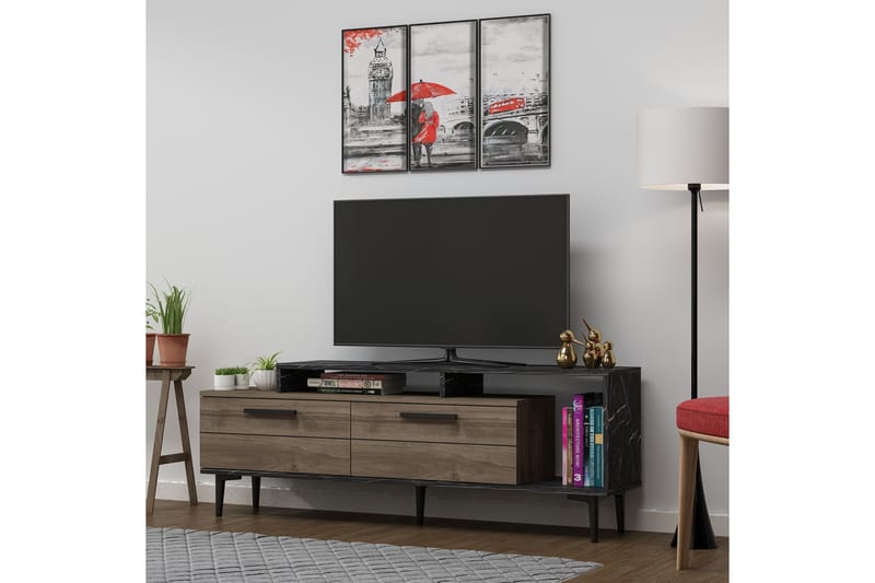 TV-taso 150 cm - Pähkinä/Musta - Huonekalut - TV- & Mediakalusteet - Tv taso & Mediataso
