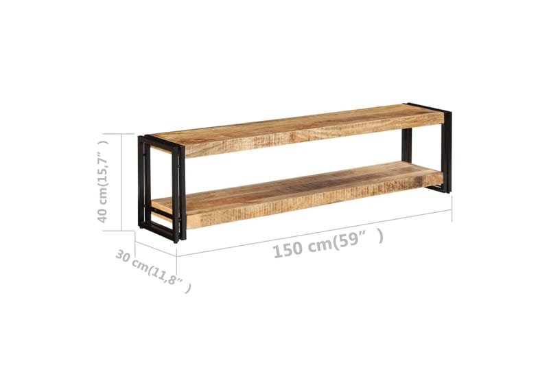 TV-taso 150x30x40 cm kiinteä mangopuu - Ruskea - Tv taso & Mediataso