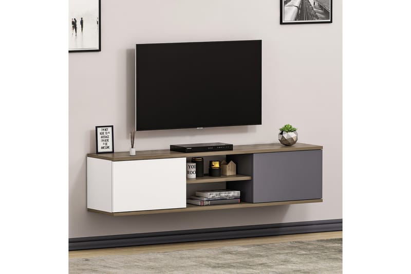 TV-taso 160 cm - Antrasiitti/Pähkinä - Huonekalut - TV- & Mediakalusteet - Tv taso & Mediataso