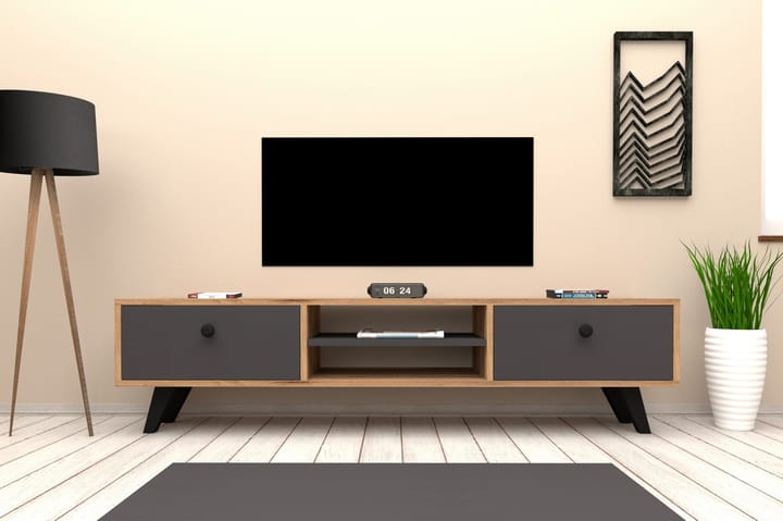 TV-taso 160 cm Tammi/Antrasiitti - Tv taso & Mediataso