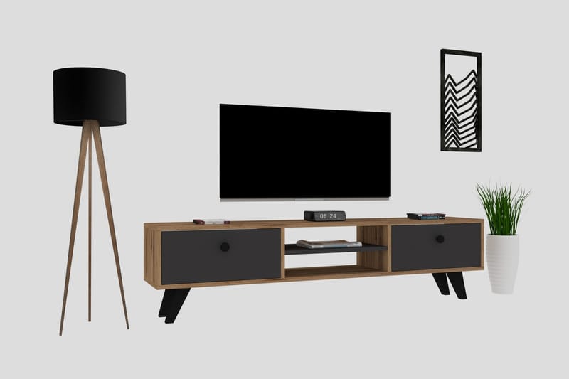 TV-taso 160 cm Tammi/Antrasiitti - Huonekalut - TV- & Mediakalusteet - Tv taso & Mediataso