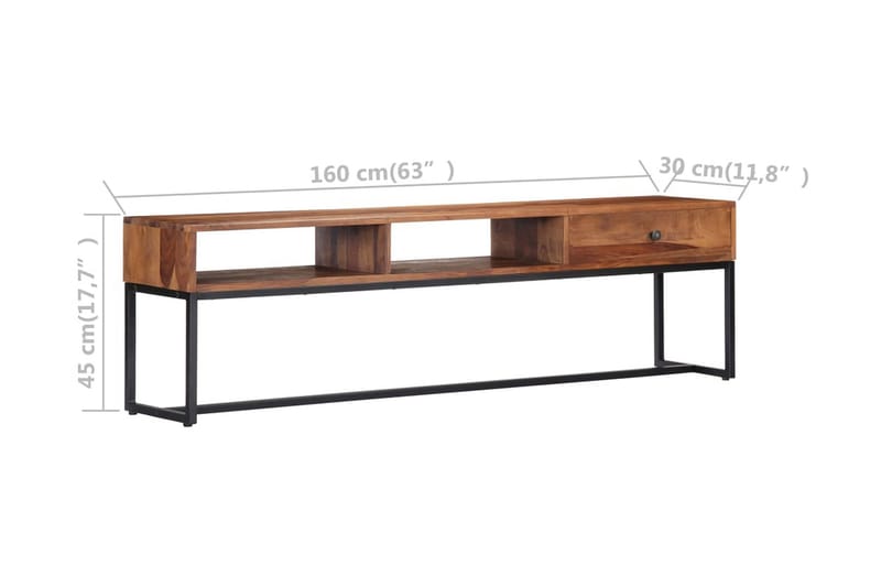 TV-taso 160x30x45 cm seesampuu - Ruskea - Huonekalut - TV- & Mediakalusteet - Tv taso & Mediataso