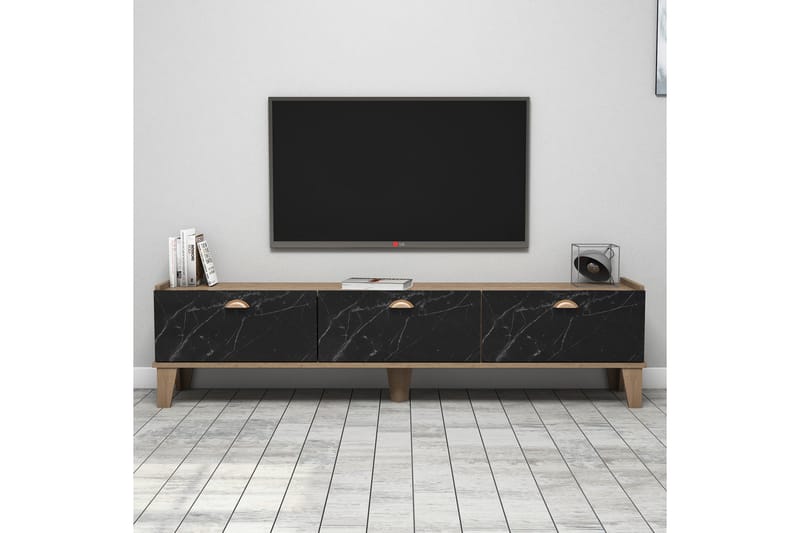 Tv-taso 178 cm - Luonnonväri/Musta - Huonekalut - TV- & Mediakalusteet - Tv taso & Mediataso