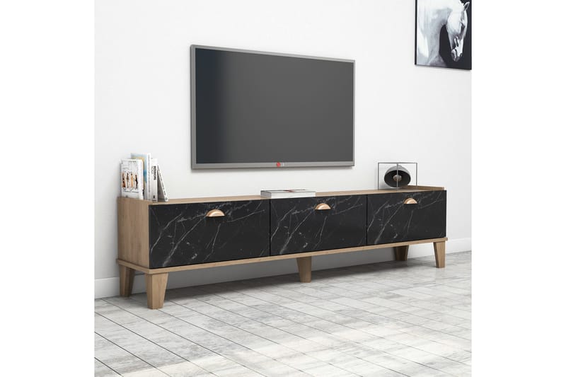 Tv-taso 178 cm - Luonnonväri/Musta - Huonekalut - TV- & Mediakalusteet - Tv taso & Mediataso