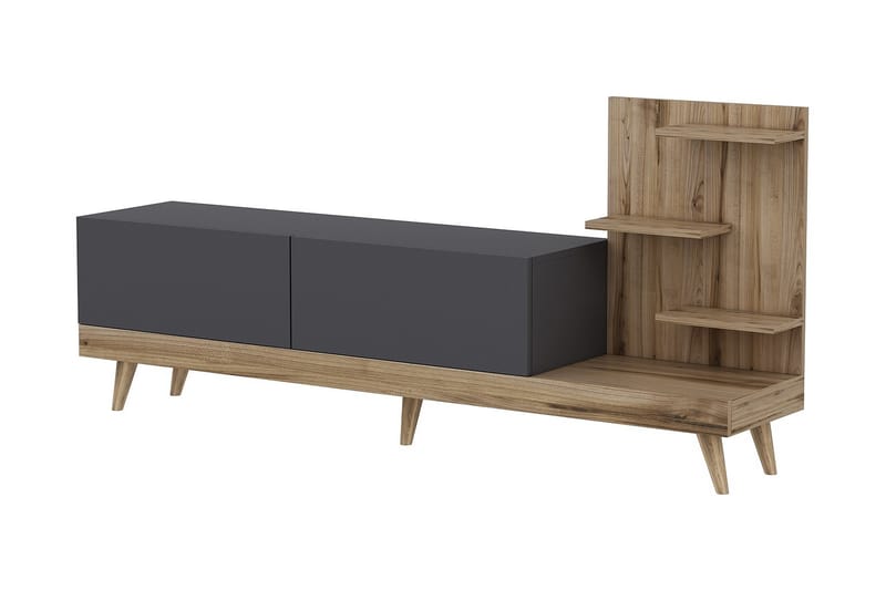TV-taso 180 cm - Antrasiitti/Pähkinä - Huonekalut - TV- & Mediakalusteet - Tv taso & Mediataso