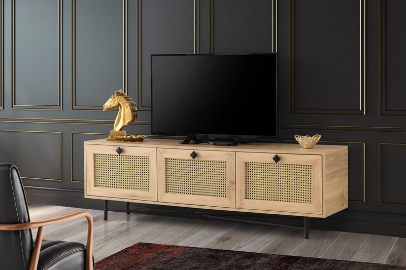 TV-taso 180 cm - Luonnonväri/Musta - Huonekalut - TV- & Mediakalusteet - Tv taso & Mediataso