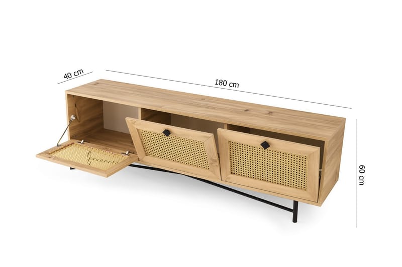 TV-taso 180 cm - Luonnonväri/Musta - Huonekalut - TV- & Mediakalusteet - Tv taso & Mediataso