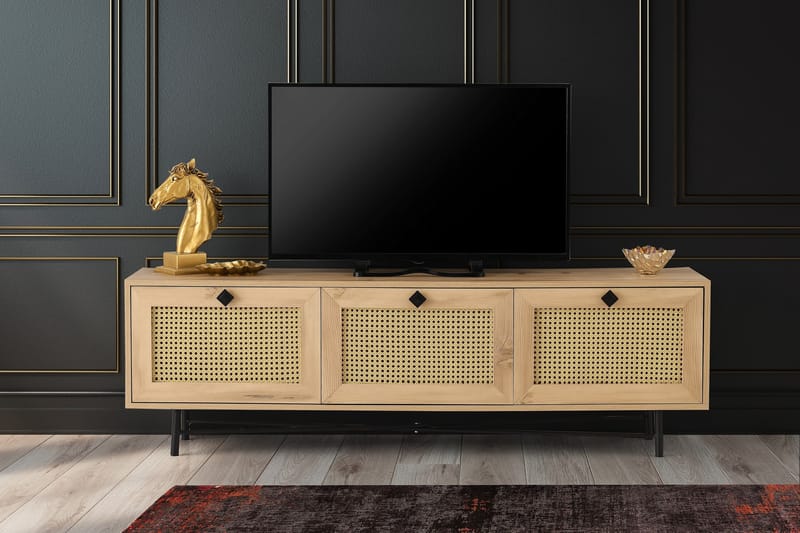 TV-taso 180 cm - Luonnonväri/Musta - Huonekalut - TV- & Mediakalusteet - Tv taso & Mediataso