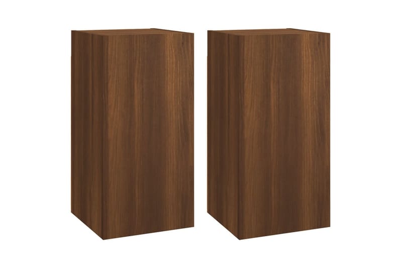TV-taso 2 kpl ruskea tammi 30,5x30x60 cm tekninen puu - Ruskea - Huonekalut - TV- & Mediakalusteet - Tv taso & Mediataso