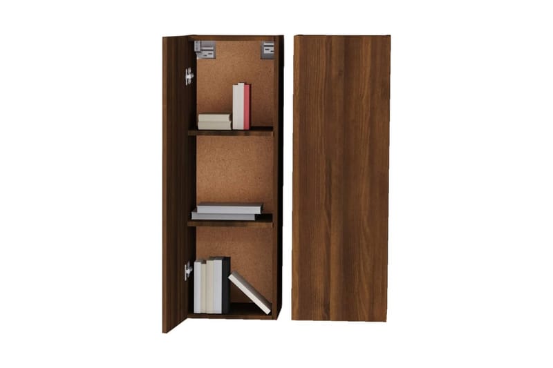 TV-taso 2 kpl ruskea tammi 30,5x30x90 cm tekninen puu - Ruskea - Huonekalut - TV- & Mediakalusteet - Tv taso & Mediataso