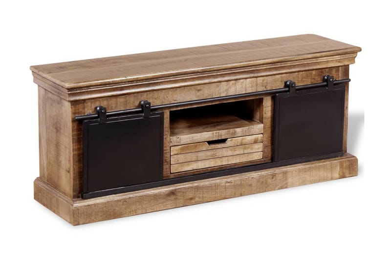 TV-taso 2-Liukuovea Täysi Mangopuu 110x30x45 cm - Monivärinen - Huonekalut - TV- & Mediakalusteet - Tv taso & Mediataso
