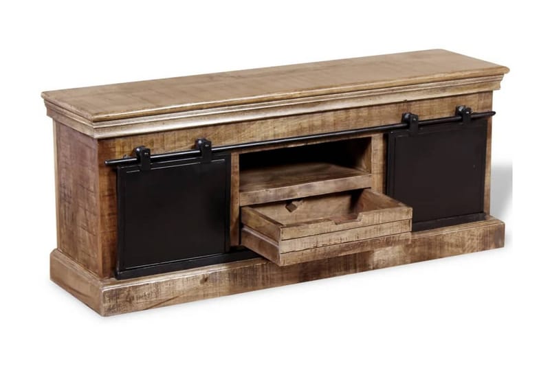 TV-taso 2-Liukuovea Täysi Mangopuu 110x30x45 cm - Monivärinen - Huonekalut - TV- & Mediakalusteet - Tv taso & Mediataso