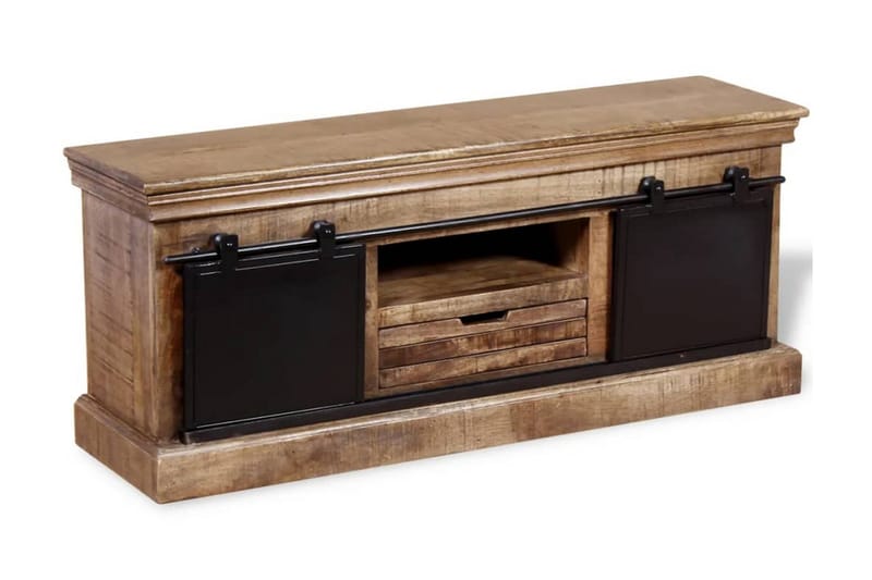 TV-taso 2-Liukuovea Täysi Mangopuu 110x30x45 cm - Monivärinen - Huonekalut - TV- & Mediakalusteet - Tv taso & Mediataso