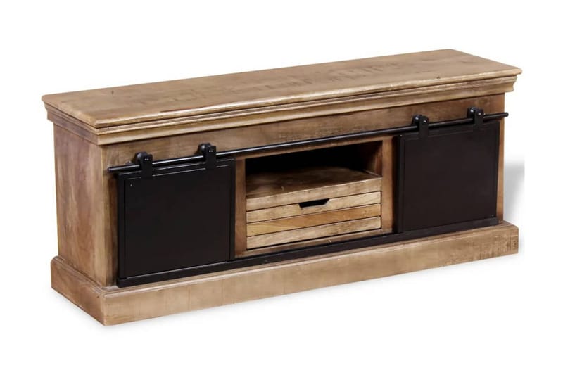 TV-taso 2-Liukuovea Täysi Mangopuu 110x30x45 cm - Monivärinen - Huonekalut - TV- & Mediakalusteet - Tv taso & Mediataso