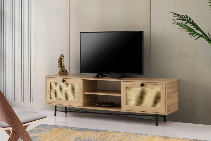 TV-taso 40x180 cm - Luonnonväri/Musta - Huonekalut - TV- & Mediakalusteet - Tv taso & Mediataso