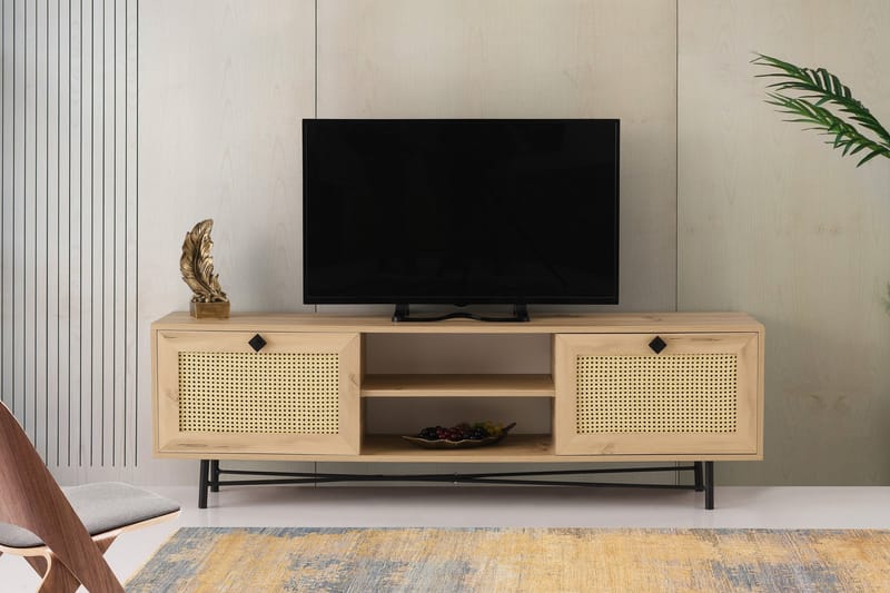TV-taso 40x180 cm - Luonnonväri/Musta - Huonekalut - TV- & Mediakalusteet - Tv taso & Mediataso