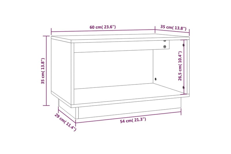 TV-taso 60x35x35 cm täysi mänty - Ruskea - Tv taso & Mediataso