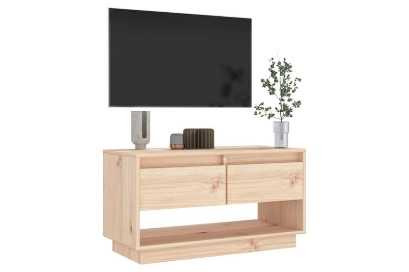 TV-taso 74x34x40 cm täysi mänty - Ruskea - Huonekalut - TV- & Mediakalusteet - Tv taso & Mediataso