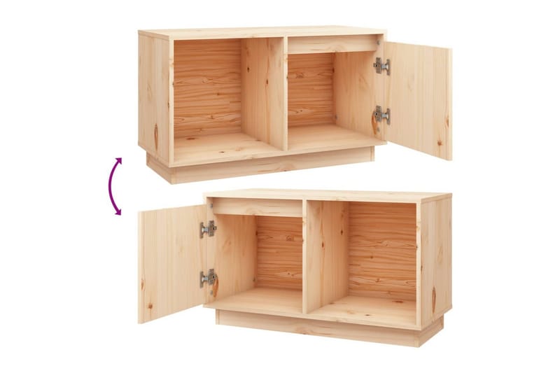 TV-taso 74x35x44 cm täysi mänty - Ruskea - Huonekalut - TV- & Mediakalusteet - Tv taso & Mediataso