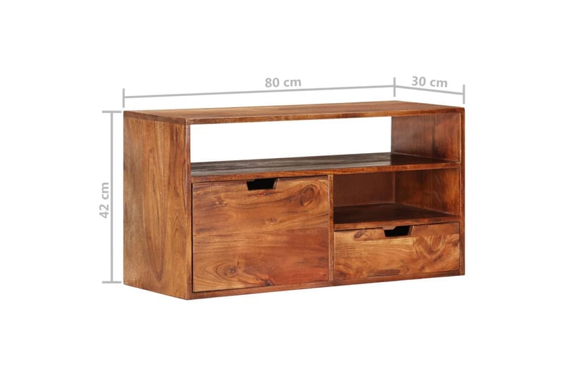 TV-taso 80x30x42 cm täysi akaasiapuu - Ruskea - Huonekalut - TV- & Mediakalusteet - Tv taso & Mediataso